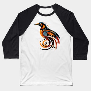 tribal-inspired orange and blue bird Baseball T-Shirt